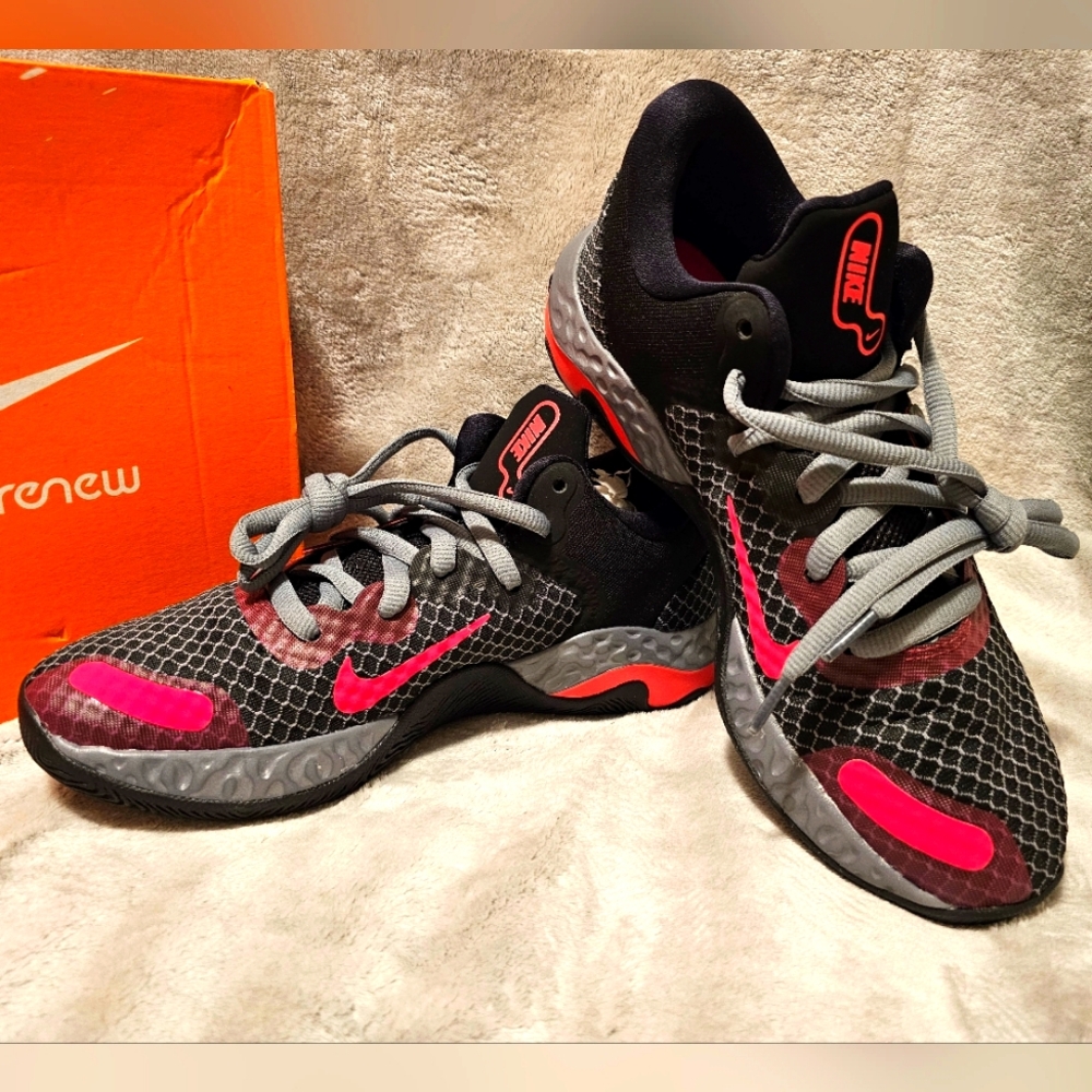 Nike Renew Elevate 2 Black/Siren Red-Pink Prime Basketball Shoes Men's 9 NIB